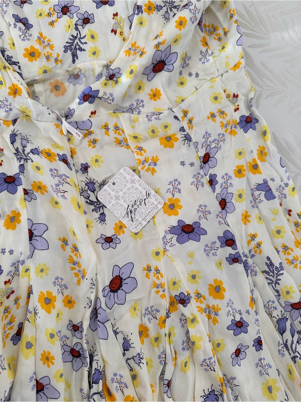 Free People Yellow Floral Ruffle Dress - Picture 4 of 8